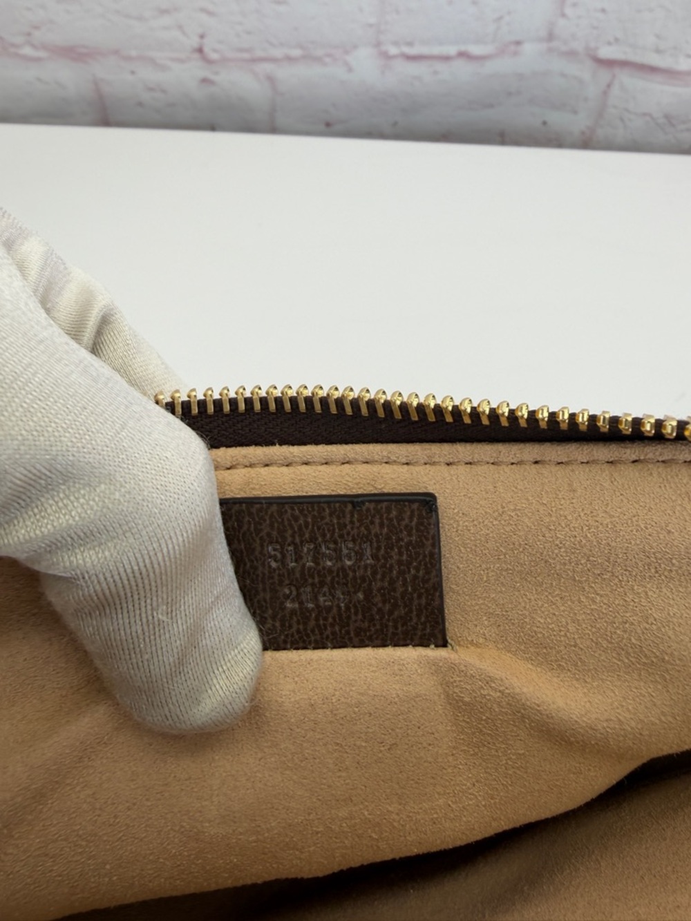 Gucci GG Supreme Ophidia Canvas Pouch Clutch with Web Stripe - Brown/Tan - Picture 13 of 14
